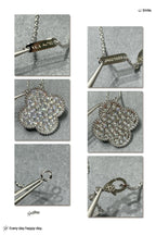 ??Loco?¡¥CLOVER 25MM LARGE PENDANT DIAMOND PAVED SILVER NECKLACE
