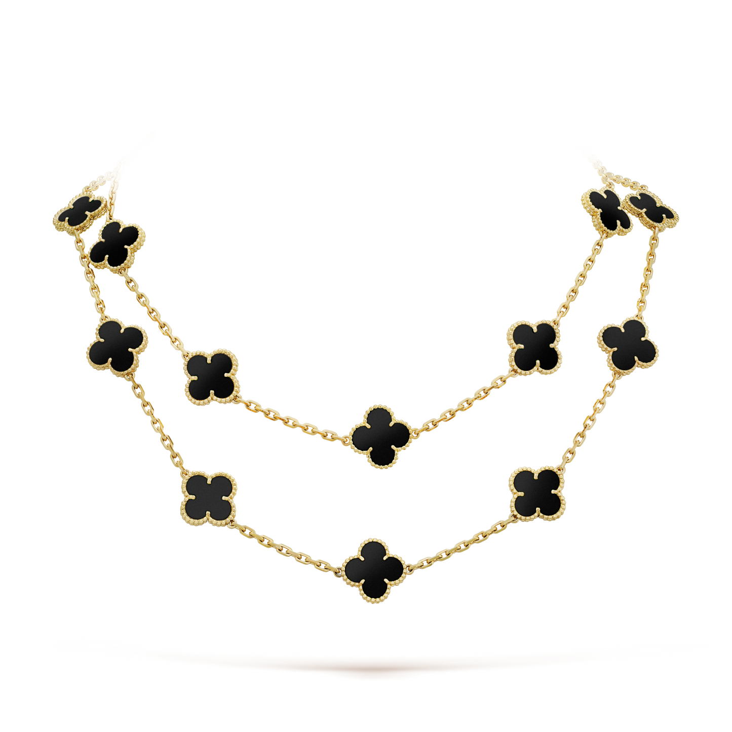 [moco jewelrys]Clover 20 Motive Onyx Halskette