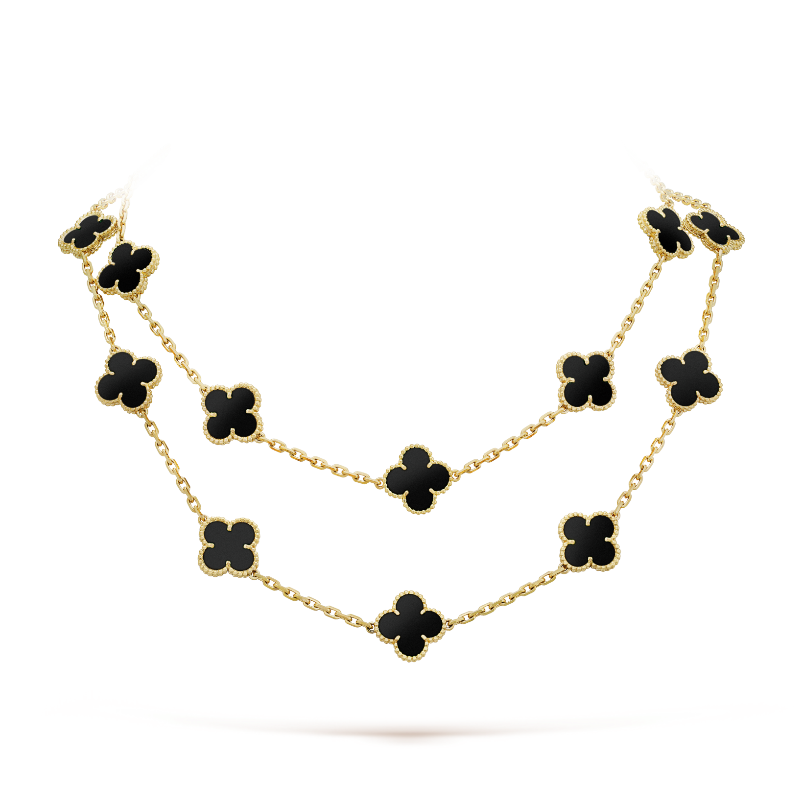??Loco?¡¥CLOVER 20 MOTIFS ONYX NECKLACE
