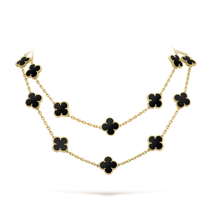 [moco jewelrys]Clover 20 Motive Onyx Halskette