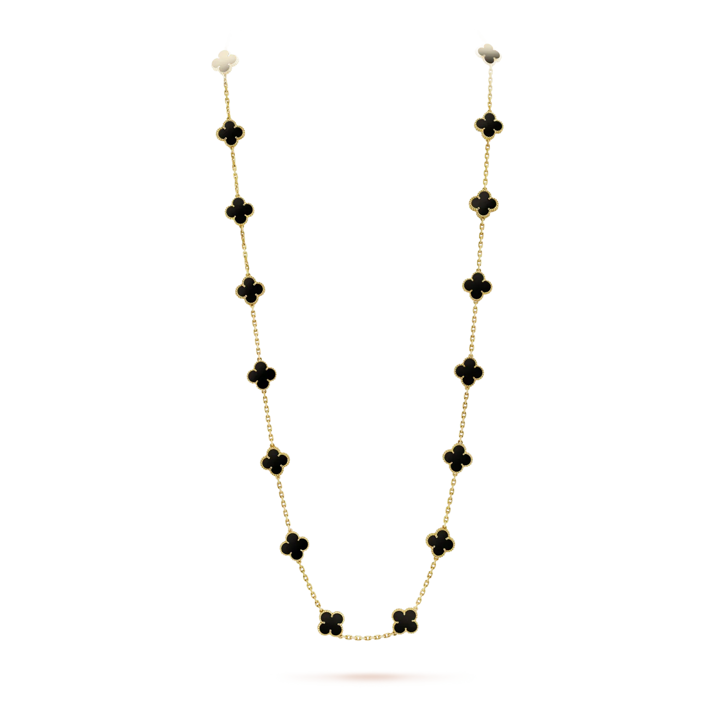 [moco jewelrys]Clover 20 Motive Onyx Halskette