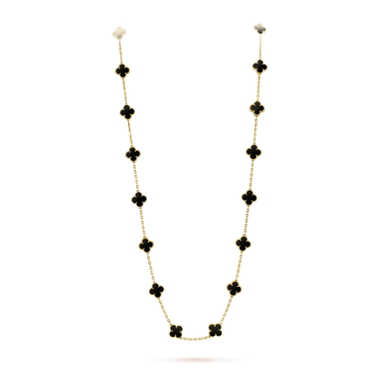 [moco jewelrys]Clover 20 Motive Onyx Halskette