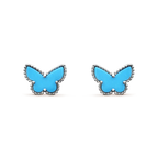 ??Loco?¡¥BUTTERFLY TURQUOISE EARRINGS SILVER
