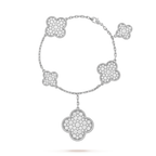 ??Loco?¡¥CLOVER 6 MOTIFS SILVER DIAMOND BRACELET