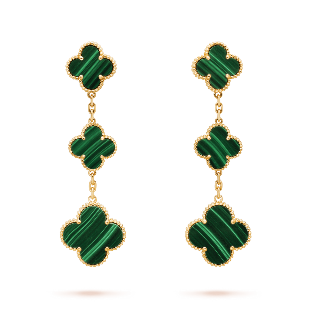 ??Loco?¡¥CLOVER MALACHITE 3 MOTIFS GOLD
