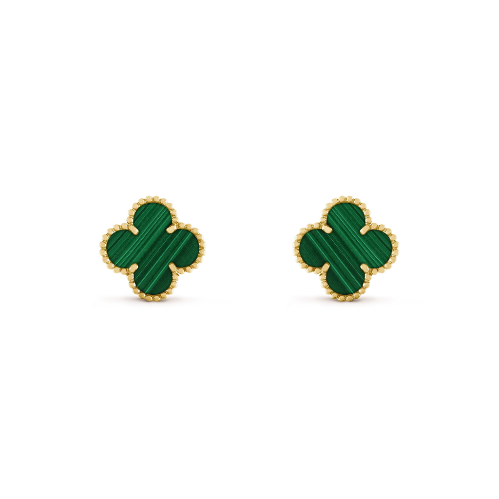??Loco?¡¥CLOVER MEDIUM 1 MOTIFS MALACHITE  EARRINGS