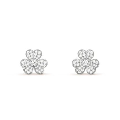 [moco jewelrys]CLOVER COMOS DIAMANT-OHRRINGE SILBER