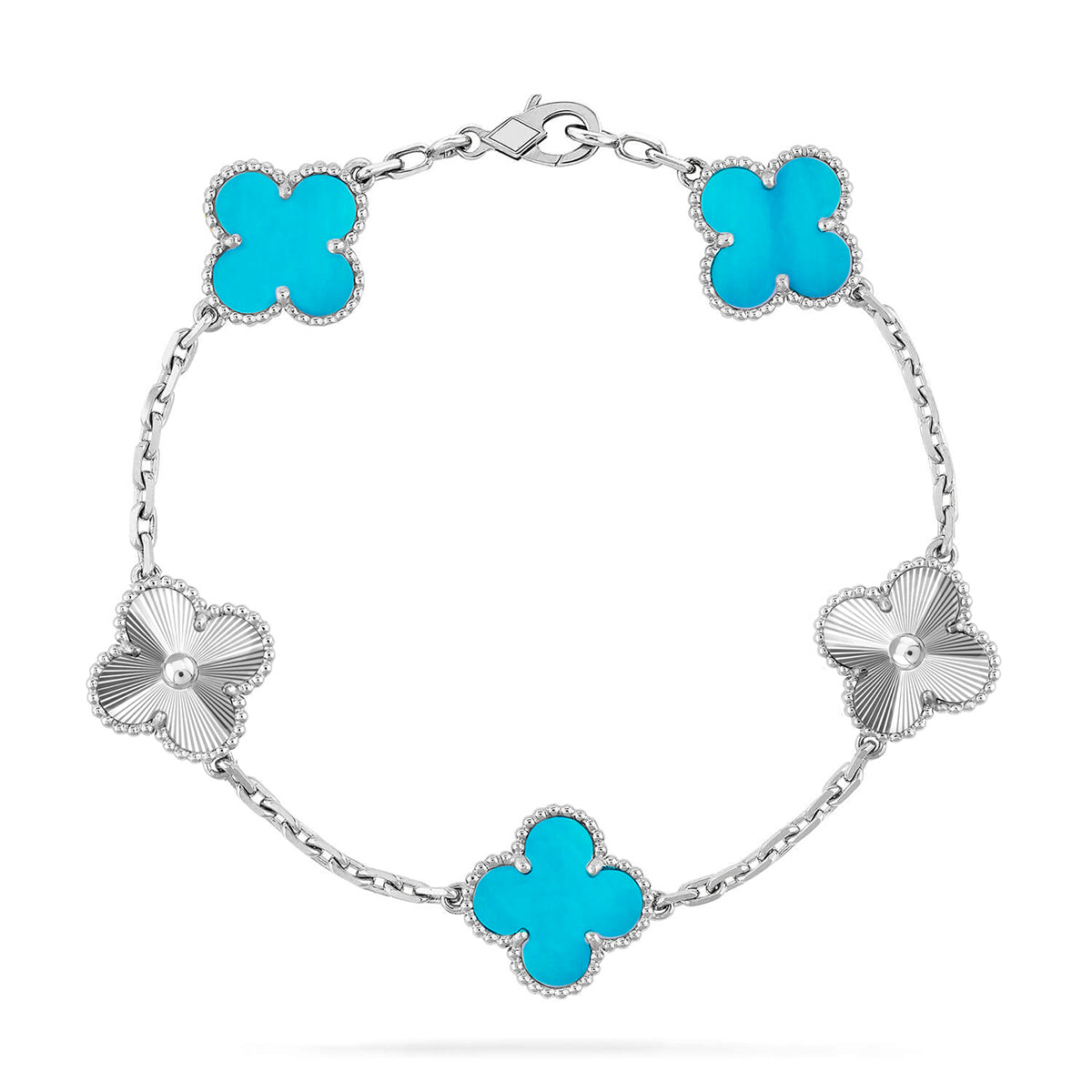 [Moco jewelrys] CLOVER 5 MOTIF TURQUOISE BRACELET COLLECTION