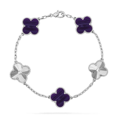 [Moco jewelrys]CLOVER 5 MOTIF PURPLE STRIPES BRACELET COLLECTION