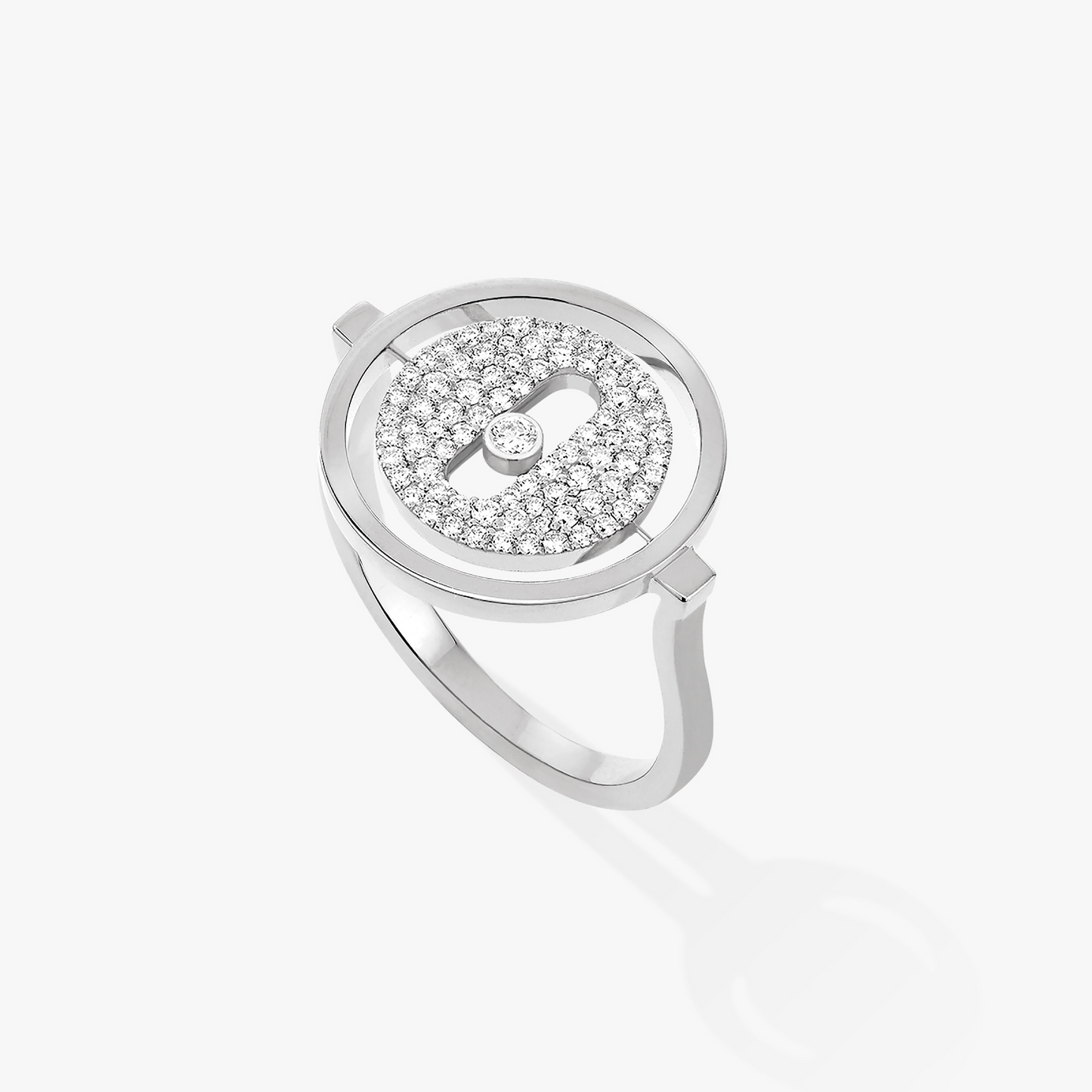 [moco jewelrys]LUCKY MOVE PAVED SILVER DIAMOND RING