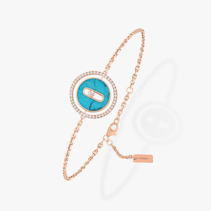 [moco jewelrys]LUCKY MOVE TURQUOISE PINK GOLD DIAMOND BRACELET