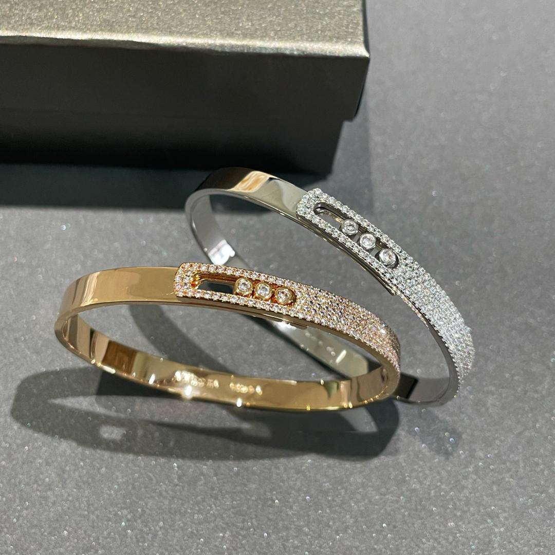 [moco jewelrys]Move Noa Rose Gold Pavé Diamond Bangle Bracelet