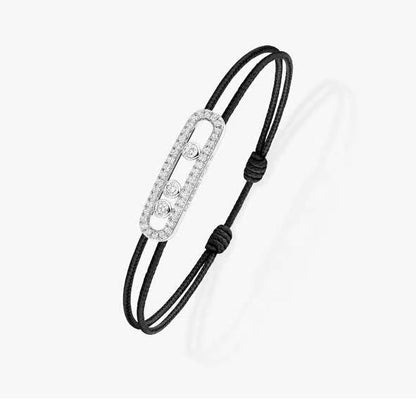 [moco jewelrys]Messika Care(s) pink cord pavé bracelet