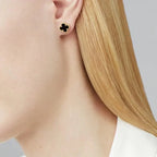 ??Loco?¡¥CLOVER MINI 9.5MM BLACK MOP EARRINGS