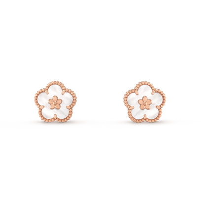 [moco jewellerys]ラッキーピンクゴールドホワイトモップイヤリング