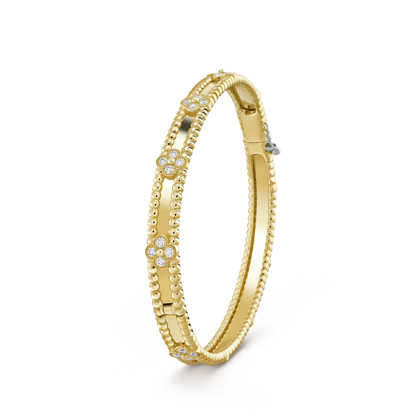 [moco jewelrys] Kleeblatt-Armband mit 4 mm Diamanten