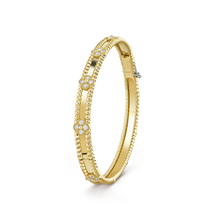 [moco jewelrys] Kleeblatt-Armband mit 4 mm Diamanten
