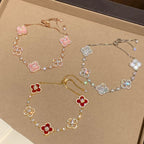 ??Loco?¡¥CLOVER 5 MOTIF PINK BLUE RED WHITE BRACELET