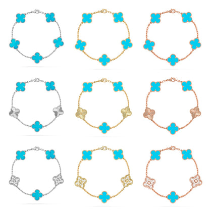 [Moco jewelrys] CLOVER 5 MOTIF TURQUOISE BRACELET COLLECTION