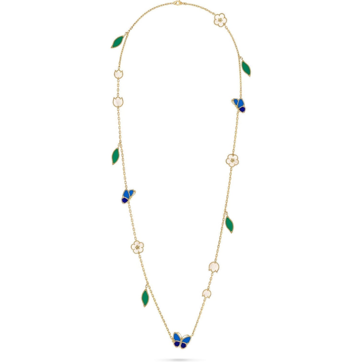 [moco jewelrys JURI]LUCKY SPRING BUTTERFLY 15 FLOWER NECKLACE