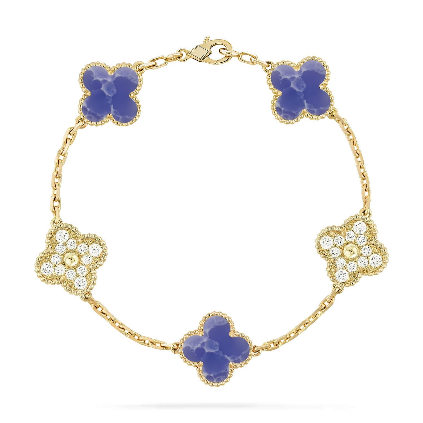 [Moco jewelrys]CLOVER 5 MOTIF BLUE VEINS BRACELET COLLECTION