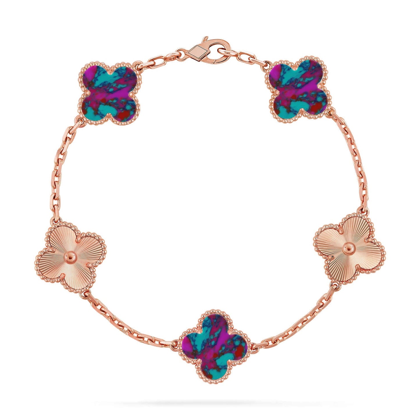 [Moco jewelrys]CLOVER 5 MOTIF COLOR GEMSTONES BRACELET COLLECTION