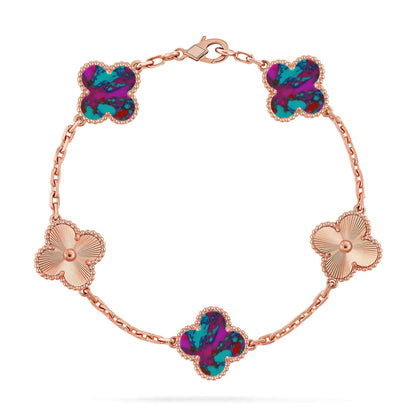 [Moco jewelrys]CLOVER 5 MOTIF COLOR GEMSTONES BRACELET COLLECTION