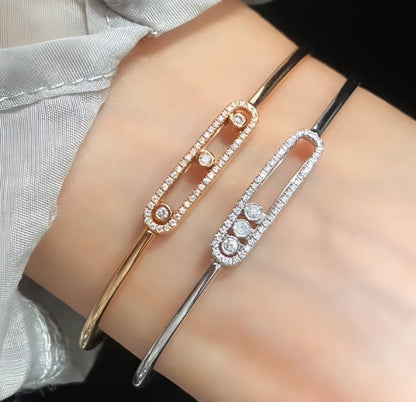 [moco jewelrys]Move Pavé Diamond Bangle Bracelet M