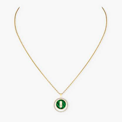 [moco jewelrys]LUCKY MOVE 1 DIAMOND MALACHITE GOLD DIAMOND NECKLACE