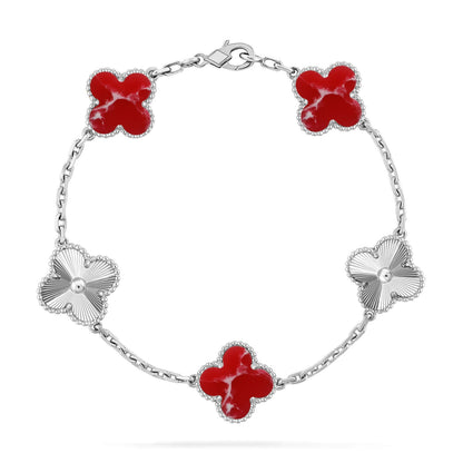 [Moco jewelrys]CLOVER 5 MOTIF RED PATTERN BRACELET COLLECTION