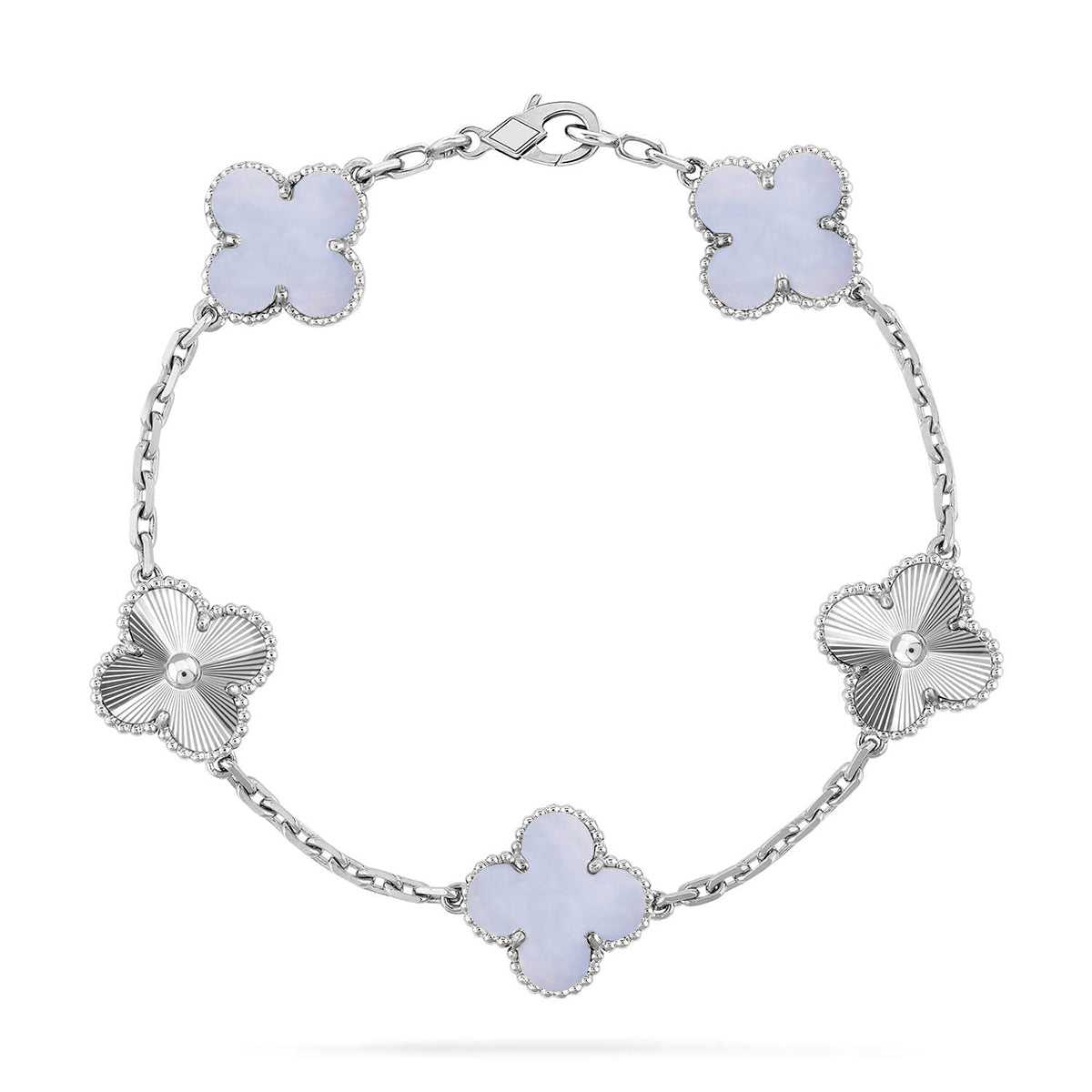 [Moco jewelrys] CLOVER 5 MOTIF PURPLE CHALCEDONY BRACELET COLLECTION