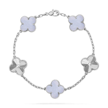 [Moco jewelrys] CLOVER 5 MOTIF PURPLE CHALCEDONY BRACELET COLLECTION