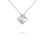 ??Loco?¡¥CLOVER  15MM DIAMOND LASER NECKLACE SILVER