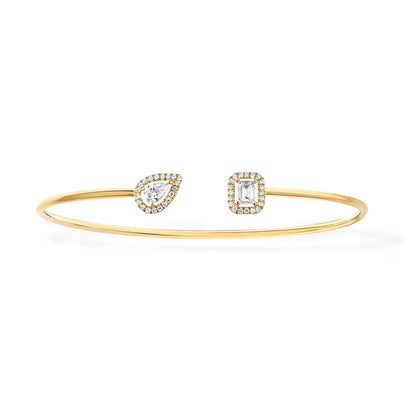 [moco jewelrys]JONC FLEX MY TWIN TOI & MOI SILVER DIAMOND BRACELET