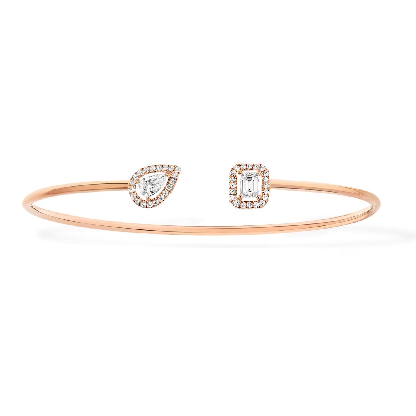 [moco jewelrys]JONC FLEX MY TWIN TOI & MOI SILVER DIAMOND BRACELET