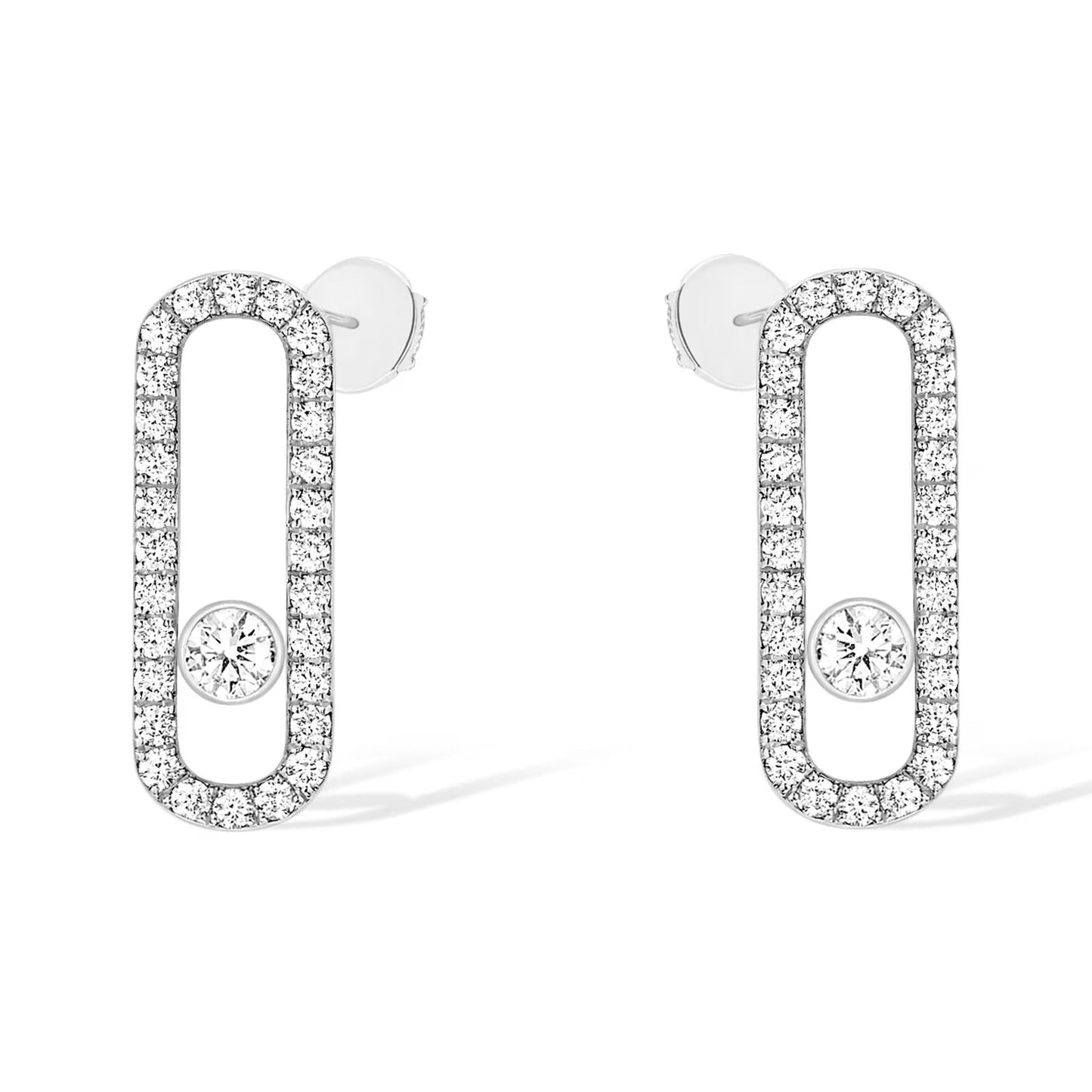 [moco jewelrys]MOVE UNO STUD DIAMOND PAVED EARRINGS