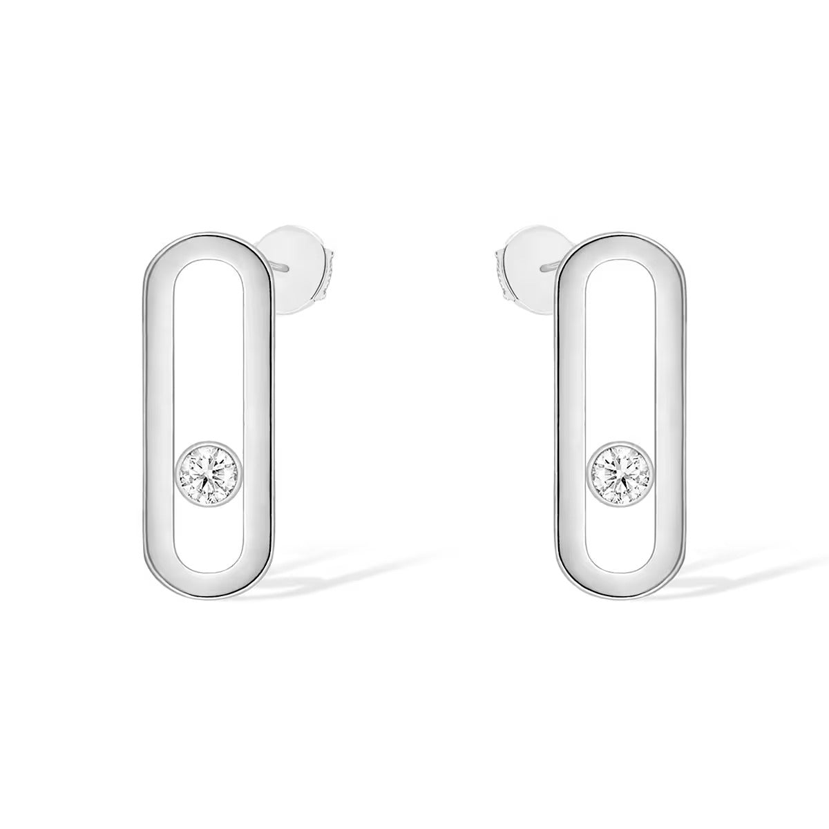 [moco jewelrys]MOVE UNO SMALL 1 DIAMOND EARRINGS