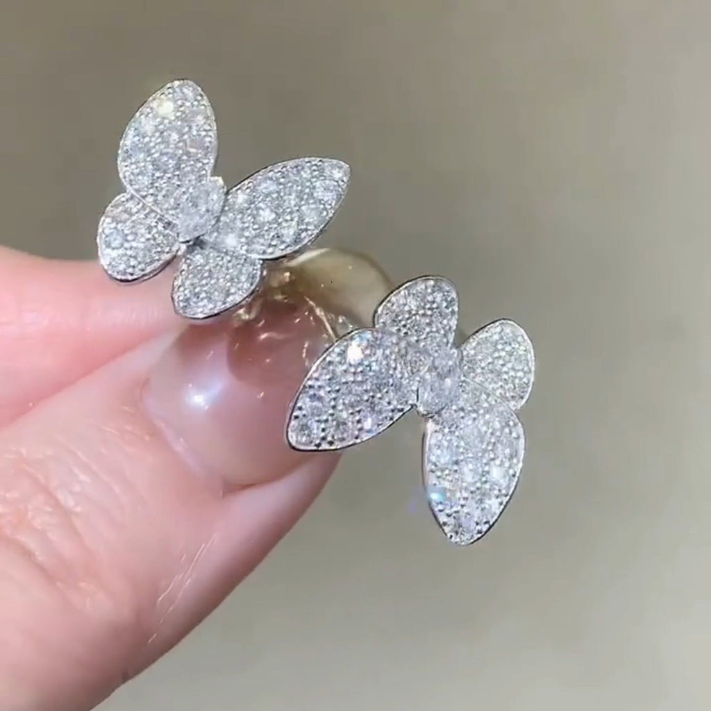 ??Loco?¡¥TWIN SILVER BUTTERFLY DIAMOND RING