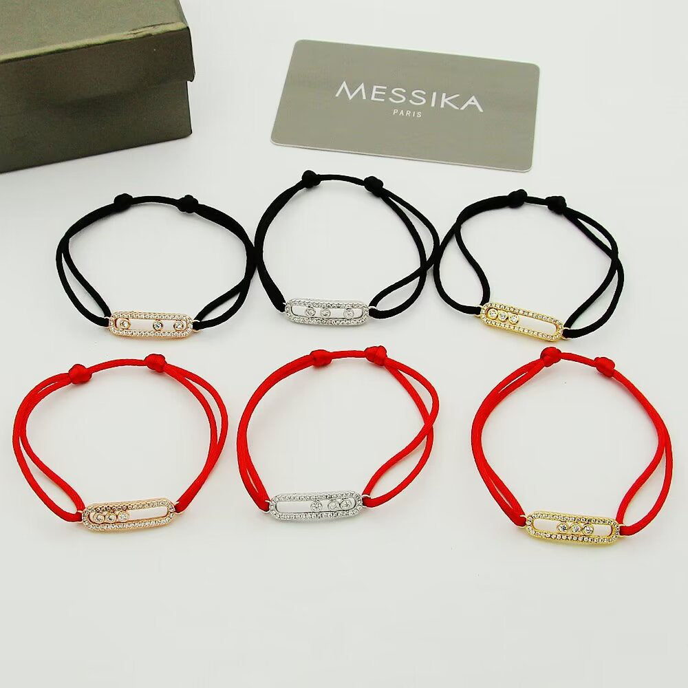 [moco jewelrys]Messika Care(s) pink cord pavé bracelet