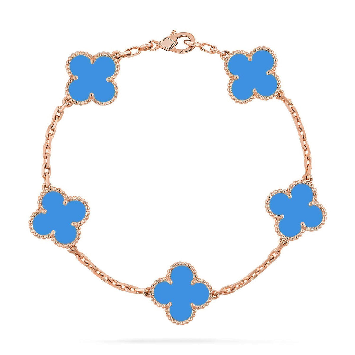 [Loco]New CLOVER 5 MOTIF BLUE AGATE BRACELET COLLECTION