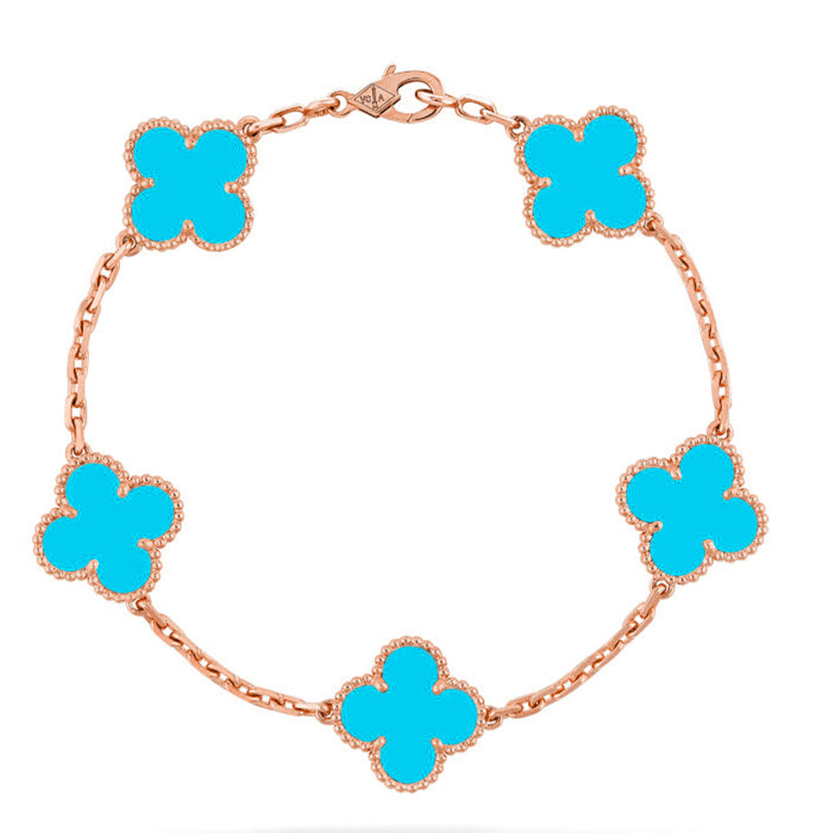 [Moco jewelrys] CLOVER 5 MOTIF TURQUOISE BRACELET COLLECTION