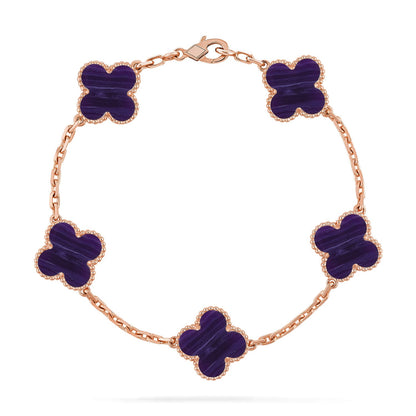 [Moco jewelrys]CLOVER 5 MOTIF PURPLE STRIPES BRACELET COLLECTION