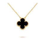 ??Loco?¡¥CLOVER 15MM BLACK ONYX SINGLE FLOWER NECKLACE