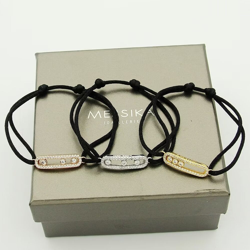 [moco jewelrys]Messika Care(s) pink cord pavé bracelet