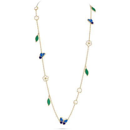 [moco jewelrys JURI]LUCKY SPRING BUTTERFLY 15 FLOWER NECKLACE