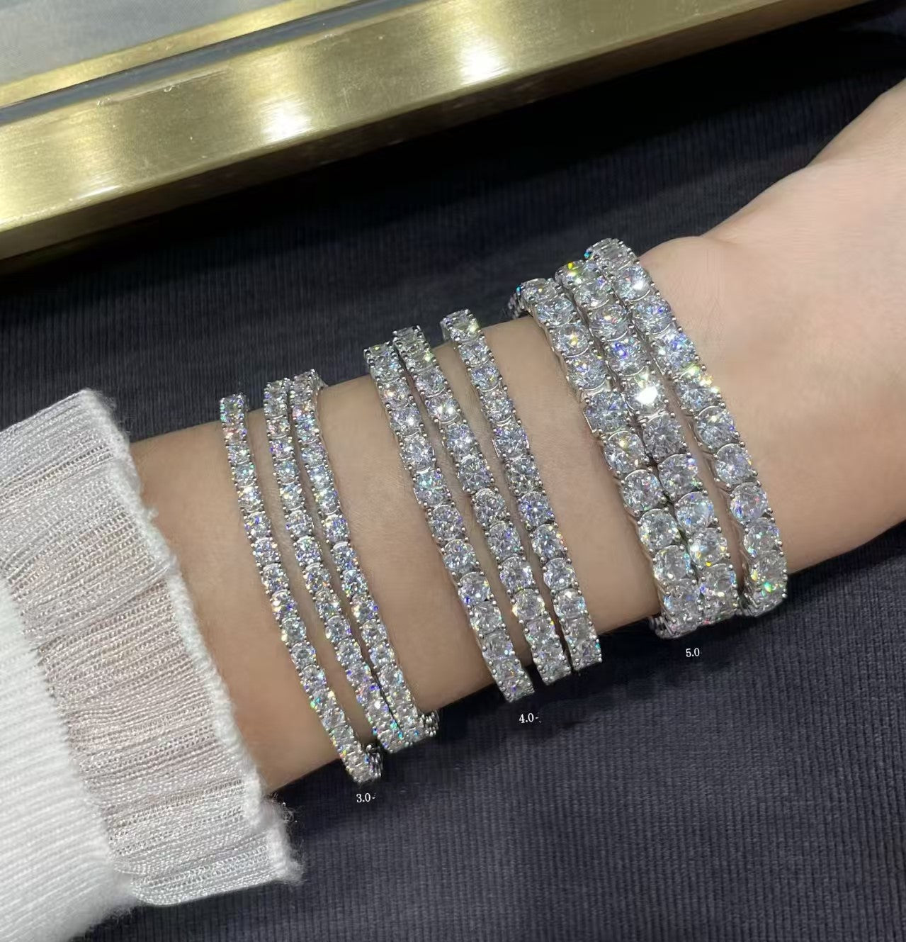 [??Loco?¡¥]TENNIS BRACELET WITH FULL DIAMOND SETTING