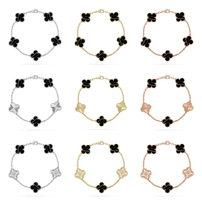 [Moco jewelrys] CLOVER 5 MOTIF PULSAR STONE BRACELET COLLECTION