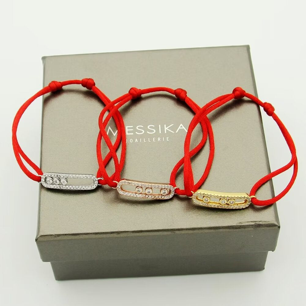 [moco jewelrys]Messika Care(s) pink cord pavé bracelet