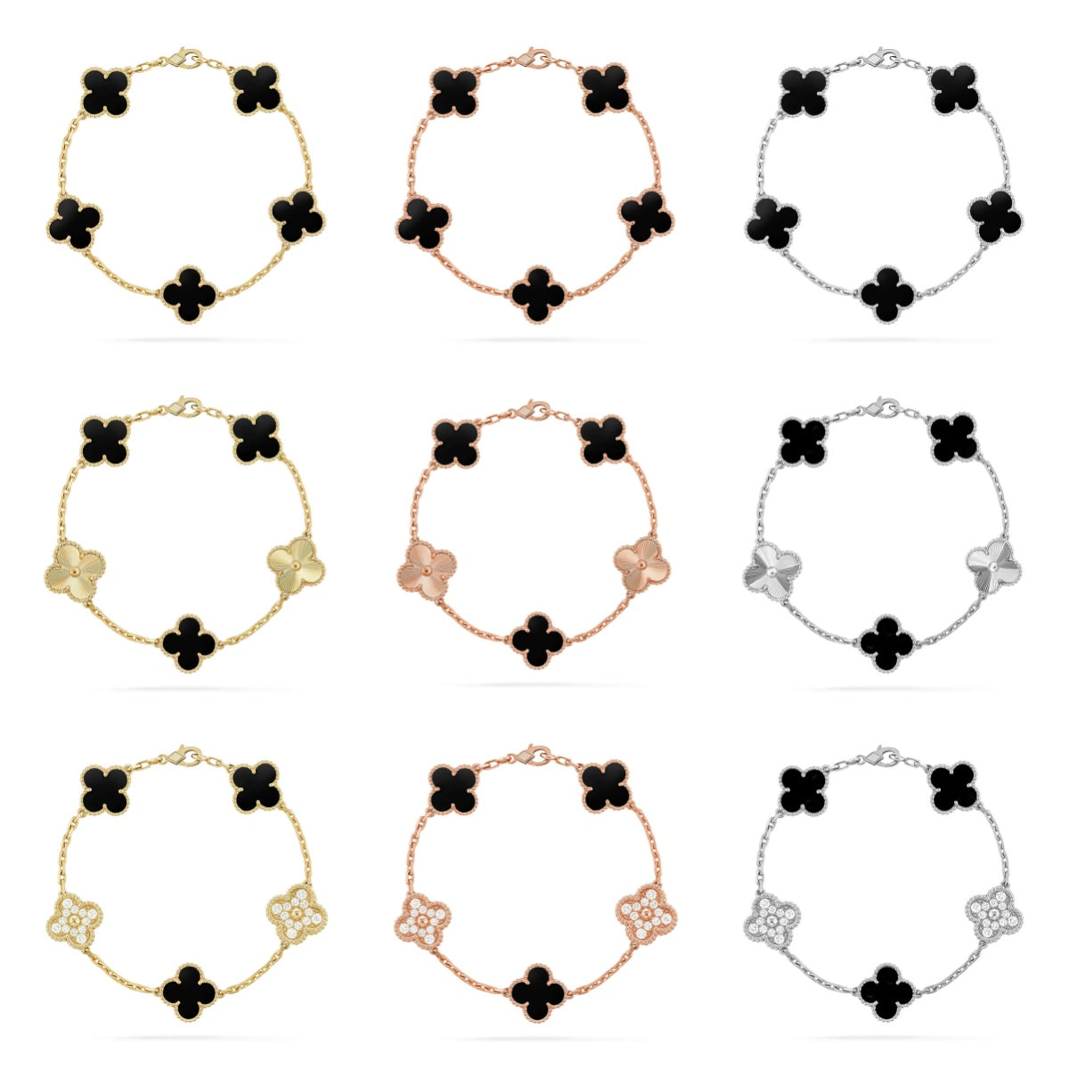 [Loco]New CLOVER 5 MOTIF ONYXS BRACELET COLLECTION