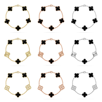[Moco jewelrys] CLOVER 5 MOTIF ONYXS BRACELET COLLECTION